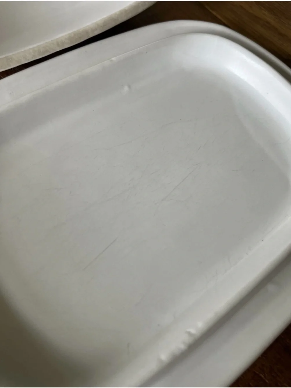 The Old Pottery Company Covered Butter Dish with Lid White farmhouse style